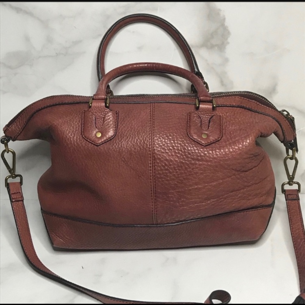 MADEWELL BERLINER CABERNET LEATHER SATCHEL BAG